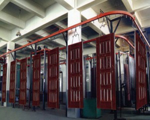 Overheadhanging powder coating production line for car parts